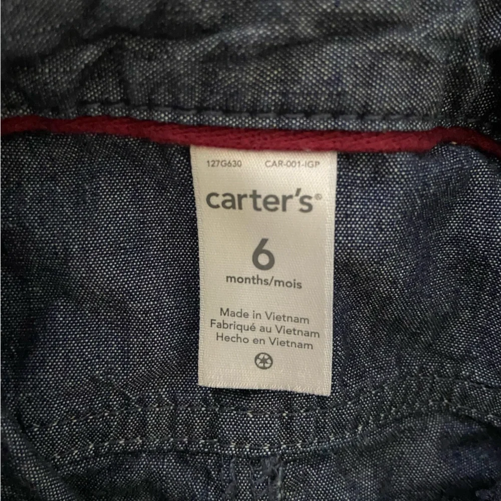 Carters Jumpsuit Denim Coverall Button Front